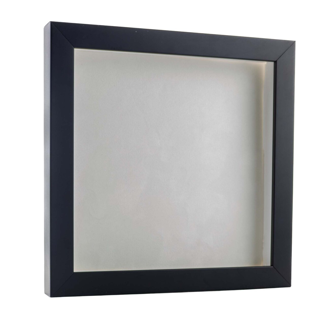 Square Shadow Box 3/4" Depth Black Picture Frame - UV Acrylic, Backing, Hanging Hardware